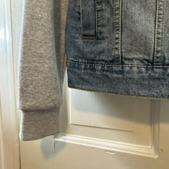 Distressed Vintage Jean Jacket Hoodie Combo - Picture 8 of 13